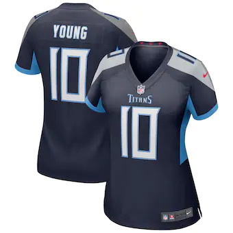 womens nike vince young navy tennessee titans game retired 